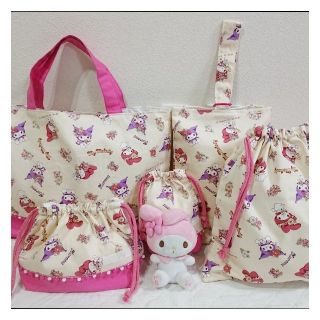 マイメロディ(マイメロディ)のじゅりあんぬ様専用!入園入学グッズ5点セット ☆ マイメロディ  ハンドメイド(レッスンバッグ)