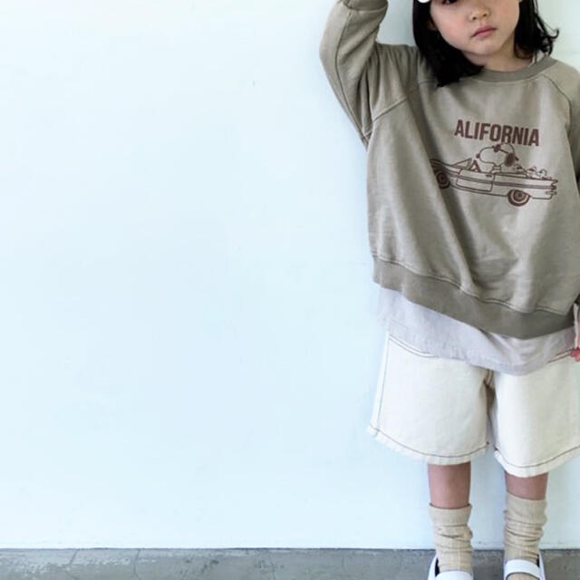 MUJI (無印良品)(ムジルシリョウヒン)の韓国子供服 スヌーピー トレーナー こども服 親子コーデ 110 100 キッズ/ベビー/マタニティのキッズ服男の子用(90cm~)(Tシャツ/カットソー)の商品写真