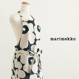 マリメッコ(marimekko)のマリメッコmarimekkoエプロンダークグリーンピエニウニッコ柄新品キッチン(収納/キッチン雑貨)