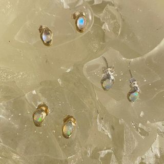 pluie モンド オーバル ピアス プリュイ 三苫愛 オパール
