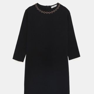 ザラ(ZARA)のZARA ニットワンピース　チェーン(ミニワンピース)