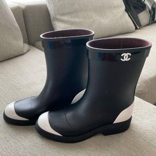 シャネル(CHANEL)のシャネル　ココマーク　バイカラー　レインブーツ　39(レインブーツ/長靴)