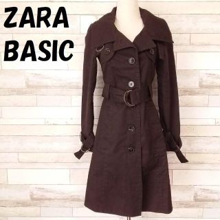 ザラ(ZARA)の【人気】ザラベーシック トレンチコート ネックベルト ブラウン XS レディース(トレンチコート)