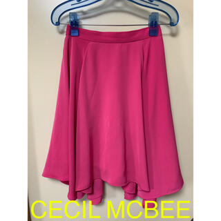 セシルマクビー(CECIL McBEE)のCECIL MCBEE  フレアスカート  ピンク　Mサイズ(ひざ丈スカート)