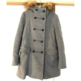 ザラ(ZARA)のZARA フードコート　グレー　美品(ピーコート)