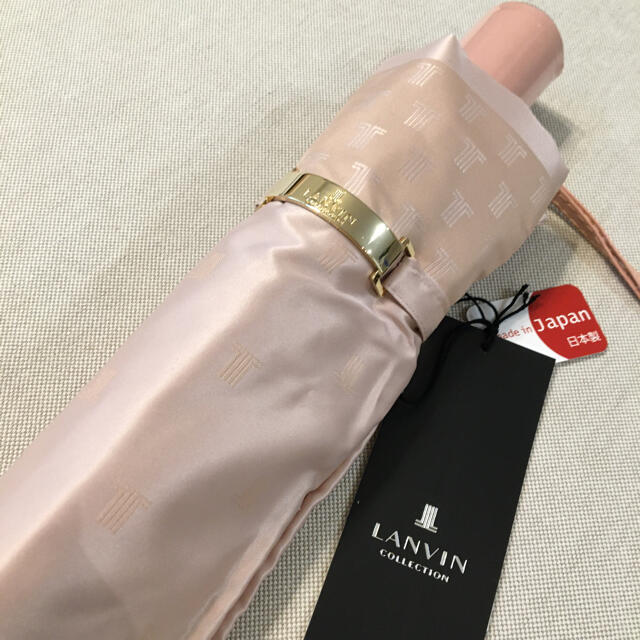 LANVIN COLLECTION(ランバンコレクション)の新品　ランバンコレクション　ロコジャガード　折り畳み傘　ピンク　高級傘 レディースのファッション小物(傘)の商品写真