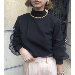 アメリヴィンテージ(Ameri VINTAGE)のAMERI UNDRESSED HIGH NECKED TULLE TOP(カットソー(長袖/七分))