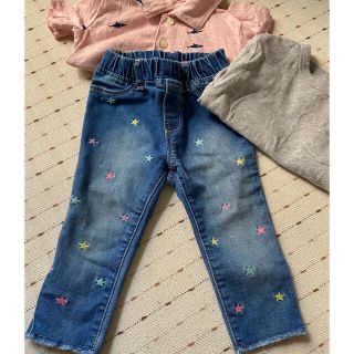 ベビーギャップ(babyGAP)の美品おまけ付きGAPベビー　デニムサイズ90 スキニーレギンス星柄男女兼用(パンツ/スパッツ)