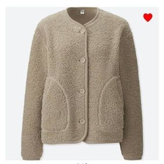 ユニクロ(UNIQLO)の※値下げ※【ユニクロ】ボアフリースクルーネックカーディガン(ノーカラージャケット)