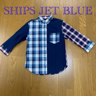 シップスジェットブルー(SHIPS JET BLUE)のSHIPS JET BLUE 切り替えボタンダウンシャツ　七分袖(シャツ)