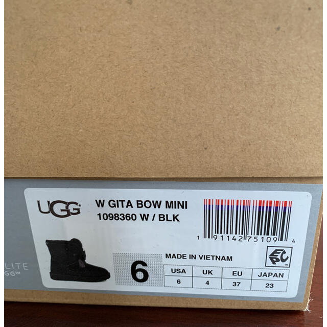 ◆新品未使用◆UGG W GITA  BOW MINI◆BLACK 6 23㎝