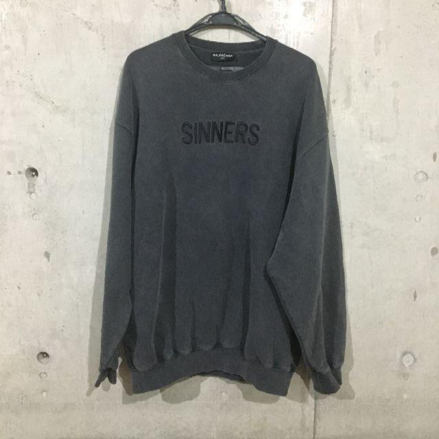 ★BALENCIAGA★ Sinners クルーネック トレーナー グレー［L］約76㎝袖丈