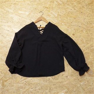 フィフス(fifth)の美品 fifth S ブラウス 透け感あり ブラック レディース HY187(シャツ/ブラウス(長袖/七分))