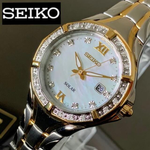 【新品】セイコー★ソーラー パール文字盤 SEIKO レディース腕時計 シルバー | フリマアプリ ラクマ