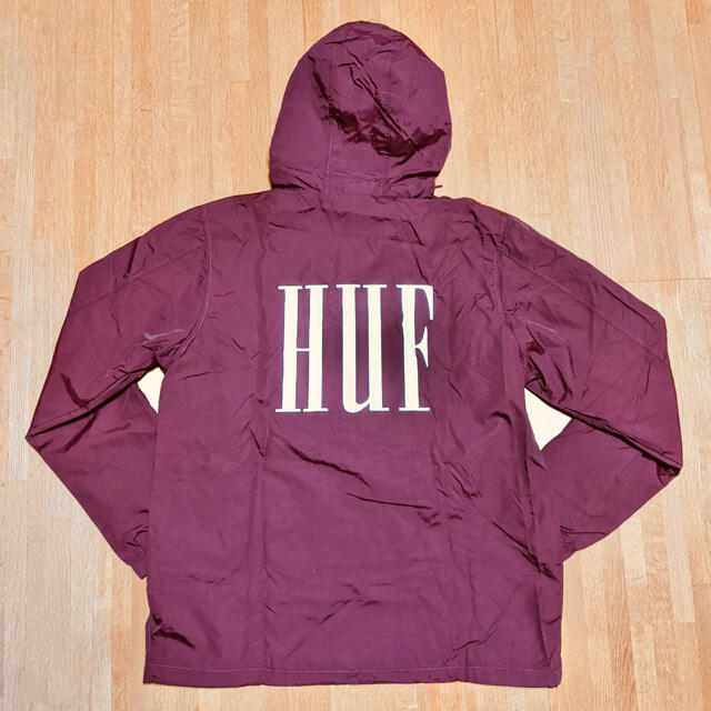 HUF ワインレッド　コーチジャケット　M ハーフジップ