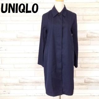 ユニクロ(UNIQLO)の【人気】ユニクロ ブロックテックステンカラーコート ネイビー L レディース(その他)