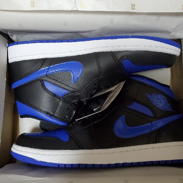 AIR JORDAN 1 MID BLACK /HYPER ROYAL