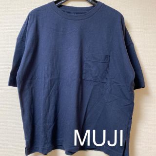 ムジルシリョウヒン(MUJI (無印良品))のMUJI 半袖Tシャツ ネイビー M~Lサイズ(Tシャツ(半袖/袖なし))