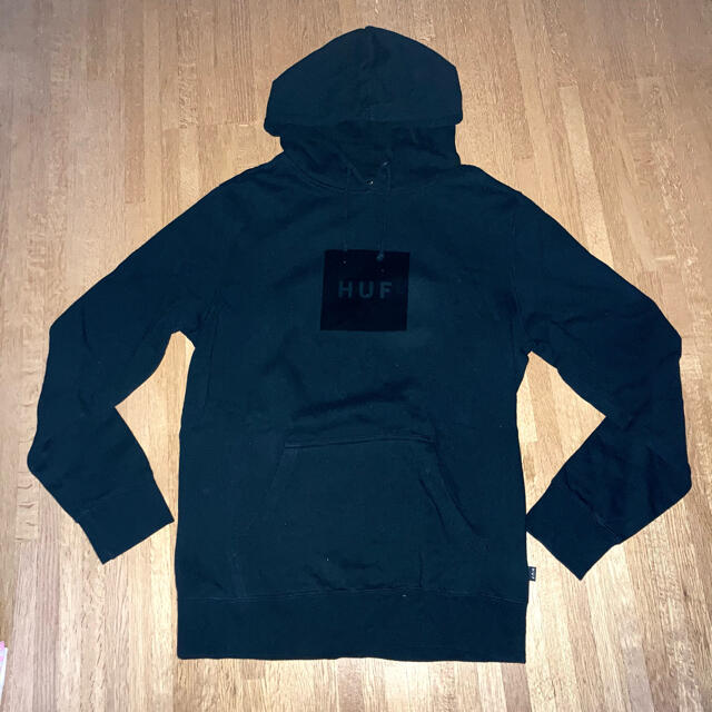 HUF パーカー　ロゴ　黒　M