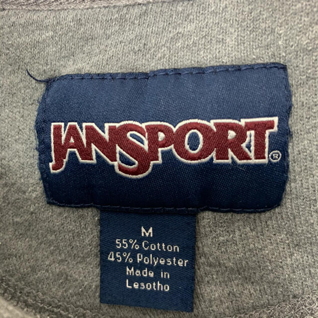 JANSPORT(ジャンスポーツ)の古着　スウェットトレーナー　Navy ワッペン刺繍ロゴ　グレー メンズのトップス(スウェット)の商品写真