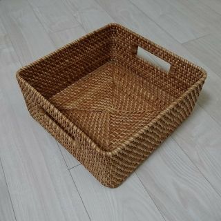 ムジルシリョウヒン(MUJI (無印良品))の無印良品 ラタン材 角型バスケット・中(バスケット/かご)