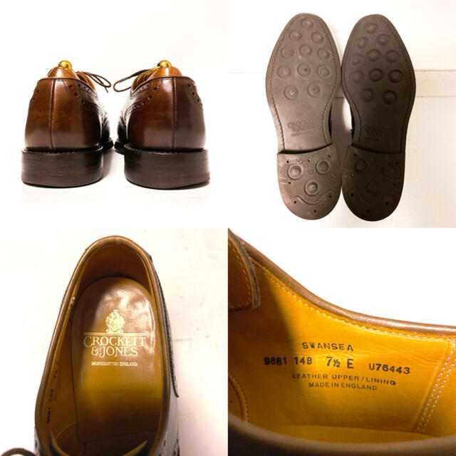 Crockett&Jones(クロケットアンドジョーンズ)の572.CROCKETT&JONES SWANSEA ウィングチップ 7.5E メンズの靴/シューズ(ブーツ)の商品写真