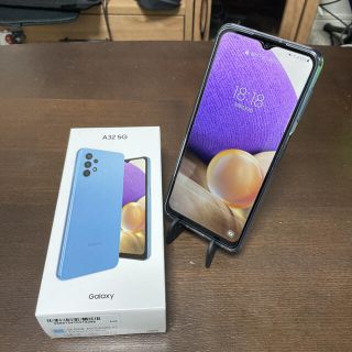 ギャラクシー(Galaxy)のau GALAXY A32 5G SCG08 ブルー SIMロック解除済み(スマートフォン本体)