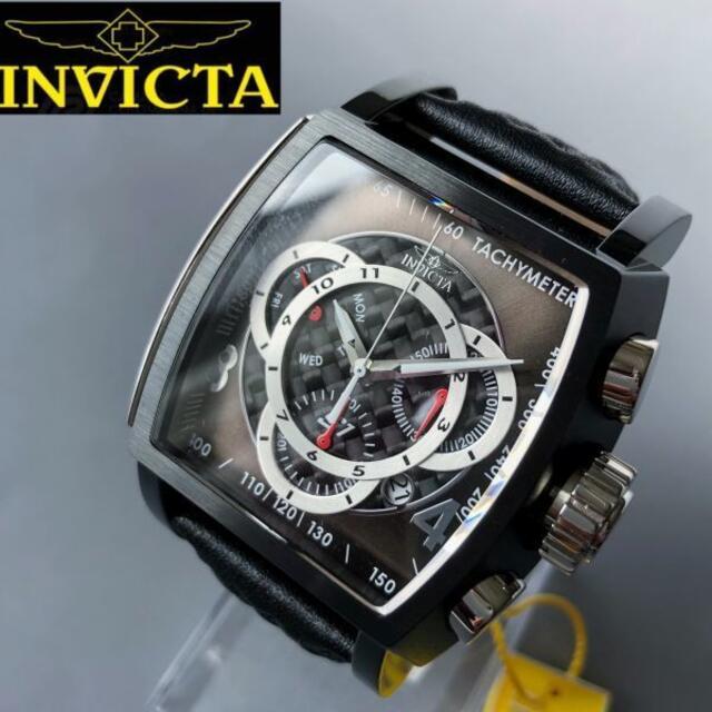 レザーブラック腕回り【新品】INVICTA インビクタ Rally(ラリー) スクエア メンズ腕時計