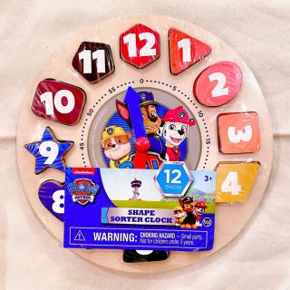 ボーネルンド(BorneLund)の【新品】パウパトロール paw patrol 英語木製ブロック時計 知育玩具(知育玩具)