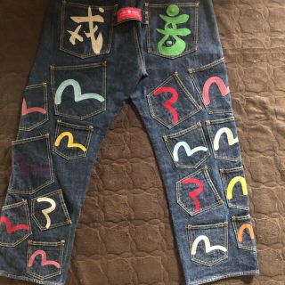 エビス(EVISU)の最終値下げ 極太EVISUジーンズ メニーポケット 刺繍  (デニム/ジーンズ)