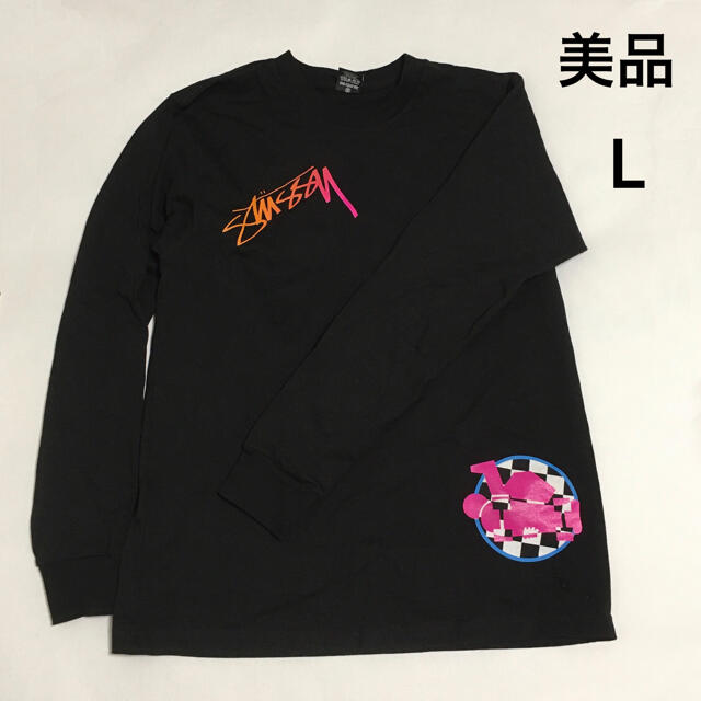 STUSSY(ステューシー)のstussy ロンT/ロングTシャツ Lサイズ 黒 両面プリント ステューシー メンズのトップス(Tシャツ/カットソー(七分/長袖))の商品写真