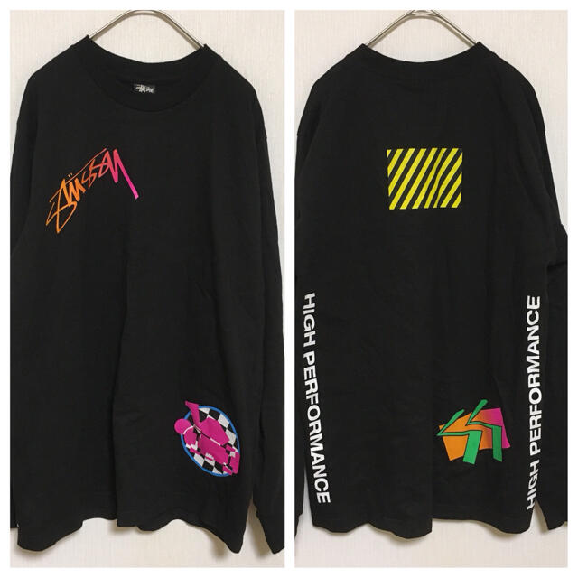 STUSSY(ステューシー)のstussy ロンT/ロングTシャツ Lサイズ 黒 両面プリント ステューシー メンズのトップス(Tシャツ/カットソー(七分/長袖))の商品写真