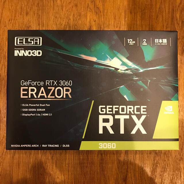 PCパーツGeforce RTX3060 ELSA ERAZOR 美品