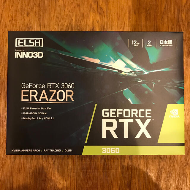 ファッション Geforce RTX3060 中古美品 ERAZOR ELSA PCパーツ