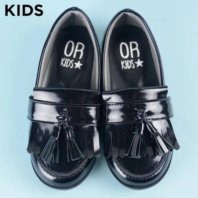 ORiental TRaffic(オリエンタルトラフィック)の新品未使用⭐︎OR KIDS 黒タッセルローファー⭐︎17cm キッズ/ベビー/マタニティのキッズ靴/シューズ(15cm~)(フォーマルシューズ)の商品写真