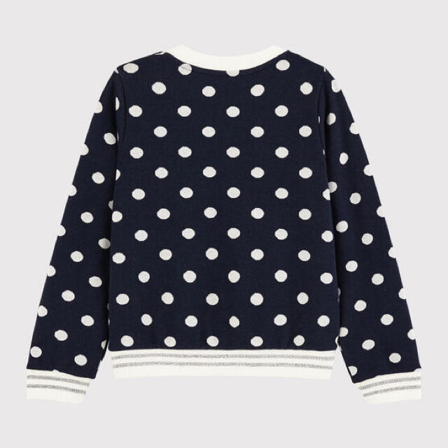 PETIT BATEAU(プチバトー)の新品 プチバトー 8ans 長袖 プルオーバー ジャガード ドット キッズ/ベビー/マタニティのキッズ服女の子用(90cm~)(ニット)の商品写真