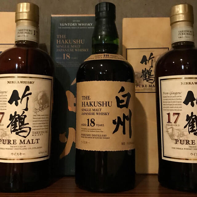 白州18年&竹鶴17年2本セット 食品/飲料/酒の酒(ウイスキー)の商品写真