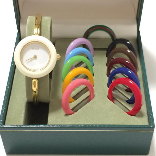 2.美品 グッチ GUCCI 時計 チェンジベゼル-