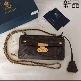 【美品】ADMJ チェーンウォレットショルダーバッグ ターンロック ゴールド金具