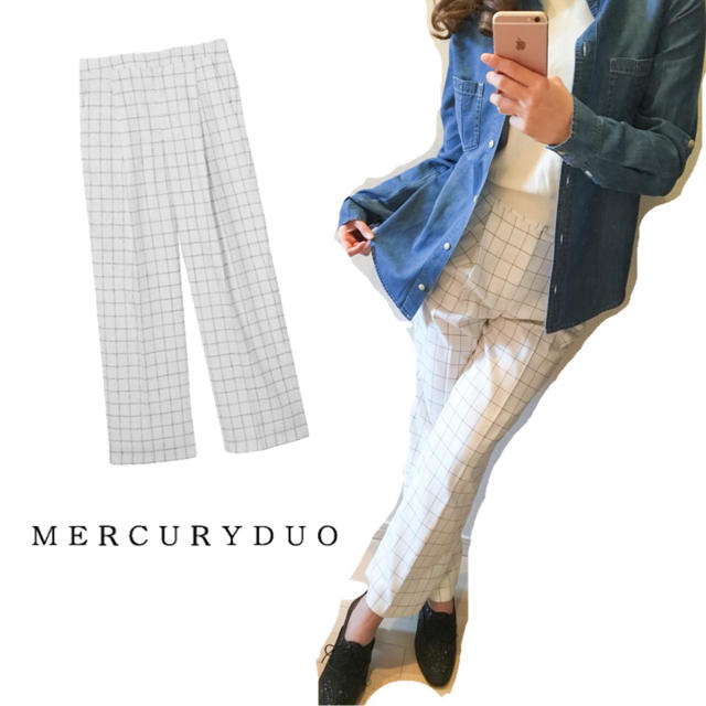 MERCURYDUO(マーキュリーデュオ)の新品MERCURYDUOチェック柄パンツ レディースのパンツ(カジュアルパンツ)の商品写真