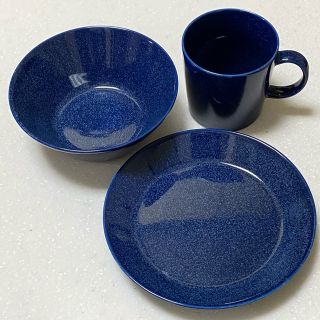 イッタラ(iittala)のiittala イッタラ　ティーマ　廃盤色ドッテドブルー　3点セット(食器)