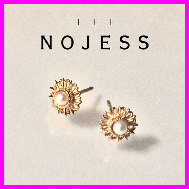 NOJESS(ノジェス)の【ノジェス】新品 K10ピアス パール 透かし模様  定価 18,700円 レディースのアクセサリー(ピアス)の商品写真