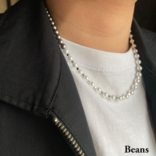 パールネックレス ツートン ハンドメイド アクセサリー メンズの通販 By Beans S Shop ラクマ