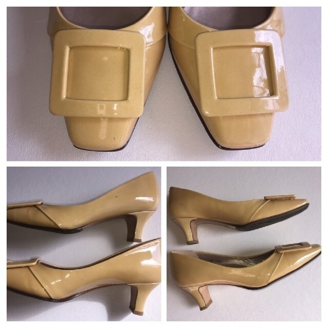 GINZA Kanematsu(ギンザカネマツ)の銀座かねまつ　イエロー　パンプス　22cm レディースの靴/シューズ(ハイヒール/パンプス)の商品写真