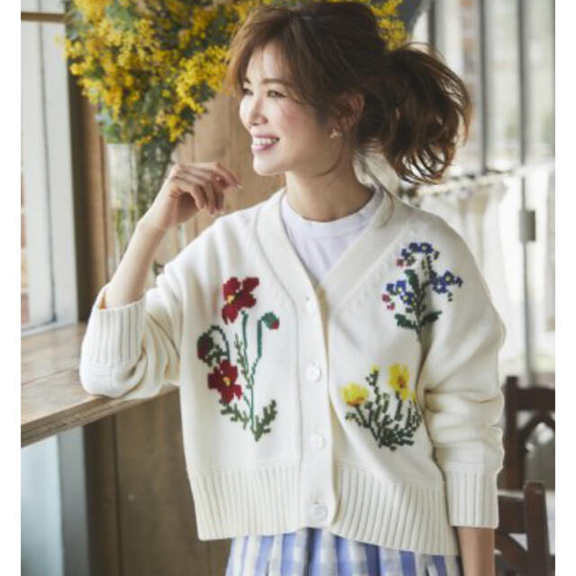 seventen by miho kawahito❤️フラワー刺繍カーディガン | wic