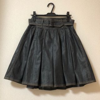 バーバリーブラックレーベル(BURBERRY BLACK LABEL)の美品◎バーバリー　ブラックレーベル　フレアデニムスカート(ひざ丈スカート)