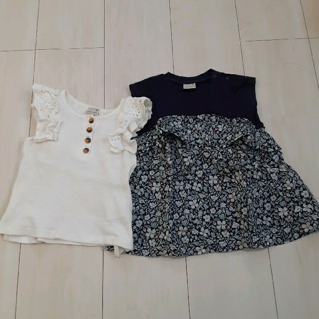 petit main(プティマイン)のプティマイン　Tシャツ　2点セット　90cm キッズ/ベビー/マタニティのキッズ服女の子用(90cm~)(Tシャツ/カットソー)の商品写真