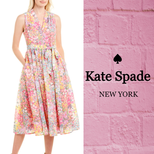 ★SALE☆【kate spade】メインラインフローラルミディドレスひざ丈ワンピース