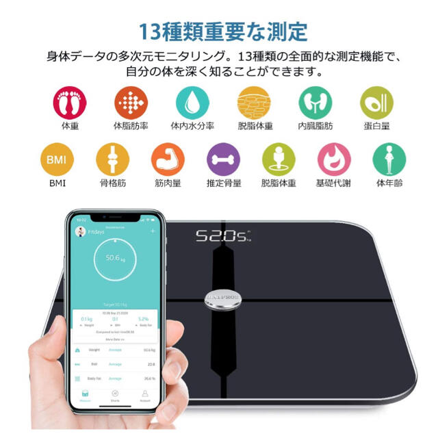 コンパクト 高精度 スマホ連動 多機能測定体重計の通販 By じゅん S Shop ラクマ コンパクト 高精度 スマホ連動 多機能測定体重計の通販 By じゅん S Shop ラクマ