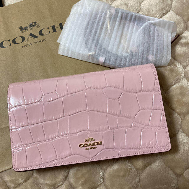 独特の素材 COACH コーチ 正規品 新品 ショルダーウォレット 長財布